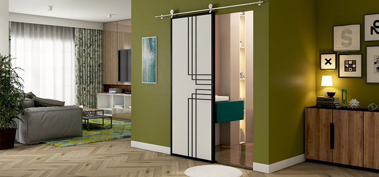 sliding bathroom door installation in Lutz
